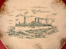 ANTIQUE REMEMBER THE USS MAINE BATTLESHIP NAVY PLATE IMPERIAL PORCELAIN RARE  picture