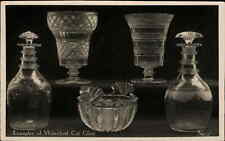 Waterford Cut Glass Glasses Jars Decanters c1910 Real Photo Postcard picture