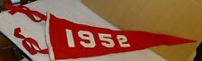 1952 Felt Pennant with sewn-on numbers - nice looking vintage flag picture