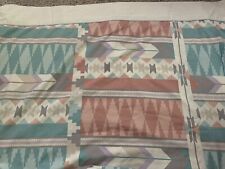 Vintage Cannon Flat Sheet Queen Beige Southwestern Abstract 50/50 Cotton Poly picture