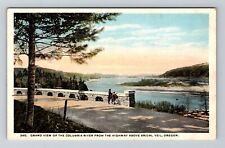 Columbia River OR-Oregon, Highway Above Bridal Veil Vintage Souvenir Postcard picture