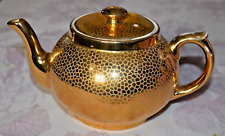 VINTAGE GIBSON  And Sons TEAPOT MADE IN ENGLAND Gold AND White Inside. picture