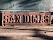 1920’s Embossed Tin San Dimas California Sign Patina Antique picture