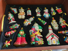 Macys Holiday Lane 39 Pc Blown Glass Christmas Ornaments In Wood Box 2005 picture