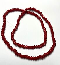 Dark Cranberry White Heart Vintage Trade Beads,  Approximately 100 at 5MM picture