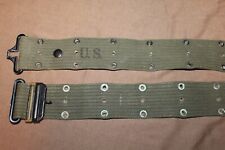 Original Early Vietnam War Era U.S. Army OD Web Gun Belt, U.S. Stamped, VG picture