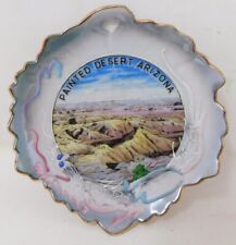 1960's Painted Desert Arizona Souvenir Trinket Tray Leaf-Shaped Vintage Hand Ptd picture