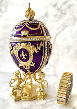 Egg Faberge eggs Imperial Royal Faberge Easter Egg Trinket Diamond Gold Bracelet picture