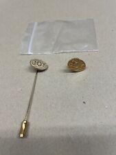 Vintage Mining Gold Tone 1980's JOY Globe Tie Pin and Stick Pin (2.5