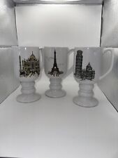 Kaysons Continental 1965 Fine Ironstone China Pedestal Footed Mugs Vintage X3 picture