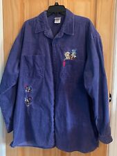 Disney Store Jiminy Cricket Corduroy Shirt Size XL Button Up Embroidered Vintage picture