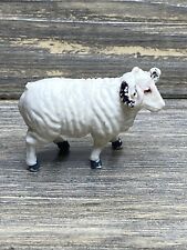 Vintage White Gray Sheep Ram Plastic Figure 1” Made in Hong Kong  picture