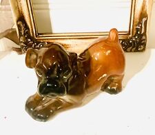 Vintage Ceramic Pouting Boxer Puppy Figurine In Perfect Condition Estate Item picture