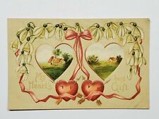 My Hearts Best Gift Valentine Hearts Country Cottages Antique VTG 1909 Postcard picture