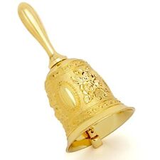 en Hand Bell, Engraved Bell Call Bell Handheld Bell for Wedding, School, Gold picture