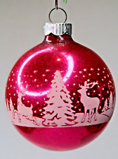 Vintage Glass Pictured REINDEER TREE BALL Christmas Ornament Shiny Brite picture