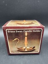 VTG Brass Swan Candle Stick Holder NIB Finger Holder picture