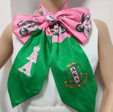 AKA Pink and Green Satin Stole Scarf picture
