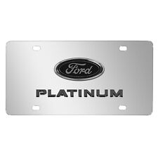 Ford Platinum 3D Dark Gray Logo on Chrome Stainless Steel License Plate picture
