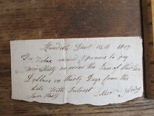 Antique Ephemera 1809 Standish MA Note Document William Hasty & Luther Topping picture