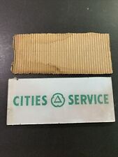 Vintage Original Green Cities Service Gas Pump Ad Glass Reverse Painted Sign picture