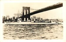 RPPC Postcard; USS Tatnall DD-125 US Navy Destroyer under Brooklyn Bridge picture