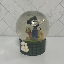 Retired Disney Mickey Mouse Pluto Golf Golfing Snowglobe Green Happy  picture