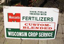 Vintage Monsanto Fertilizers Farm Field Test Plot Seed Crop Advertising Sign picture