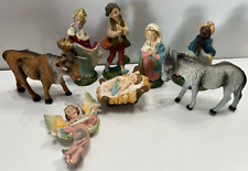 Vintage Italian Nativity Christmas Manger Scene Figures Made In Italy Set of 8 picture