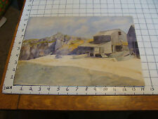 Vintage WATER COLOR boat house scene, cool, Vintage Unsigned #2 picture