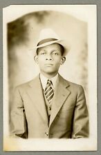 RPPC Sharp Dressed Handsome African American Man Detroit MI Real Photo Postcard picture