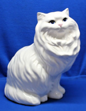 Vintage Large White Ceramic Persian Cat Statue Figurine Sitting picture