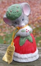 Vintage Jasco Critter Bells Mouse Christmas Figurine Bell ~Kitschy~ picture