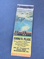 Vintage Pennsylvania Matchbook: “Emma’s Place” Washington, PA picture