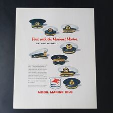 Mobil Marine Oils FIRST WITH MERCHANT MARINE 1956 Print Ad 10.5