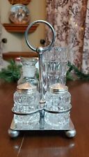 Antique EPNS and Crystal Condiment Caddy picture