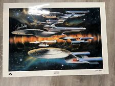 Star Trek NCC 1701 USS ENTERPRISE James Cukr Lithograph Autograph Takei Lockwood picture