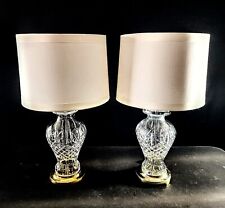 Waterford Araglin Pair of Fine Cut Irish Crystal Urn Style Table Lamps - MINT picture