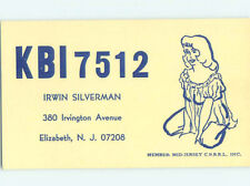 Pre-1980 RADIO CARD - CB HAM OR QSL Elizabeth New Jersey NJ AH0803 picture