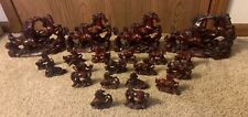 Lot of 21 Red Resin Chinese horses-stallions picture