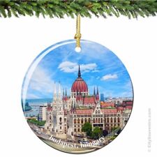 Budapest Landmark Porcelain Ornament - Hungary Christmas Souvenir Travel Gift picture