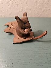 Vintage 1981 John Nelson Hand Carved Wood Squirrel On Leaf-Signed & Dated picture