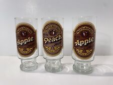 Lot of 3 Aunt Jenny’s Apple Peach Drinking Glass 1980 TKC 6 1/2” Tall picture