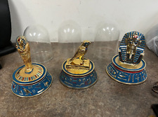 Lot of 3 Franklin Mint Handpainted Egypt Figurines with Glass Domes _ Group 2 picture