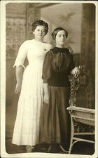RPPC ~ Mother & daughter? ~ Princess Leia hair ~ cameo? ~ real photo postcard picture