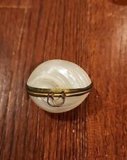 Vintage Antique sea  Shell Hinged Box trinket stash  Jewelry Box seashell picture