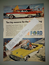 Ford 6 passenger Country Sedan & Ford Sunliner Vintage 1958 5x7 Magazine Ad picture