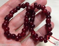 Dark Cranberry White Heart Vintage Trade Beads,  Approximately 50 at 7-8mmx5-6mm picture