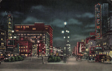 Postcard Canal Street At Night New Orleans, Louisiana LA picture