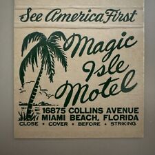 Vintage 1950s Magic Isle Motel Miami Beach Florida Matchbook Cover picture